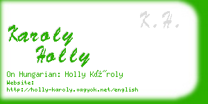 karoly holly business card